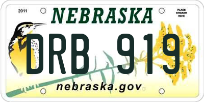 NE license plate DRB919