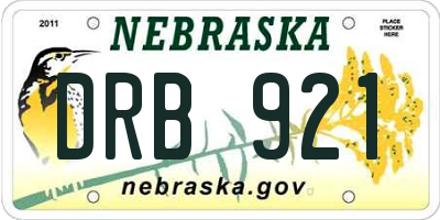 NE license plate DRB921