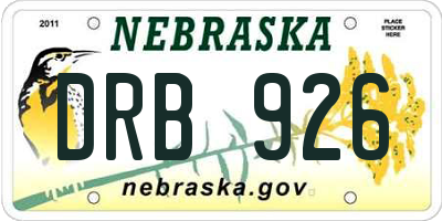 NE license plate DRB926