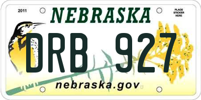 NE license plate DRB927
