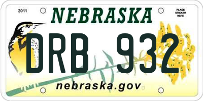 NE license plate DRB932