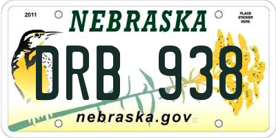 NE license plate DRB938
