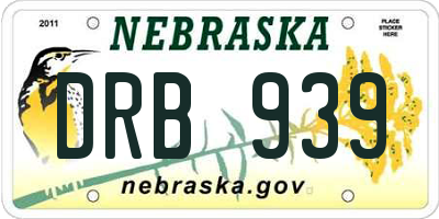 NE license plate DRB939