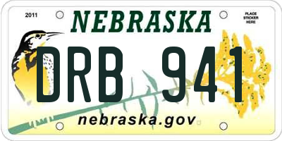 NE license plate DRB941