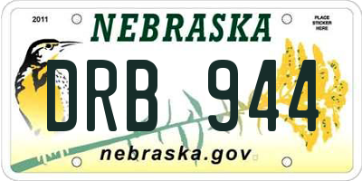 NE license plate DRB944