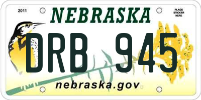 NE license plate DRB945