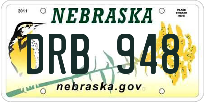 NE license plate DRB948