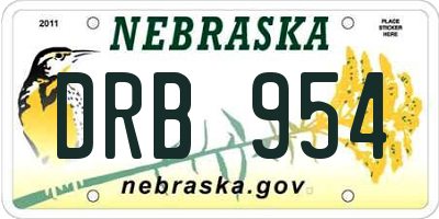 NE license plate DRB954