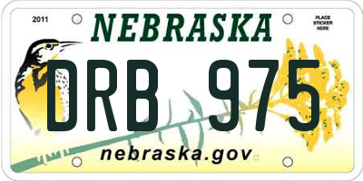 NE license plate DRB975
