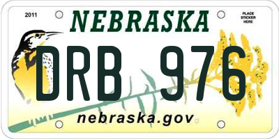 NE license plate DRB976
