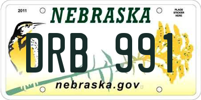 NE license plate DRB991