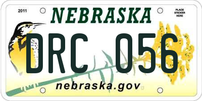 NE license plate DRC056