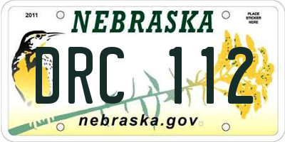 NE license plate DRC112