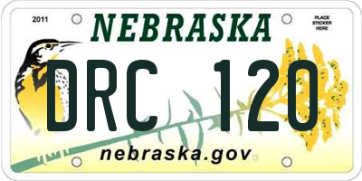NE license plate DRC120