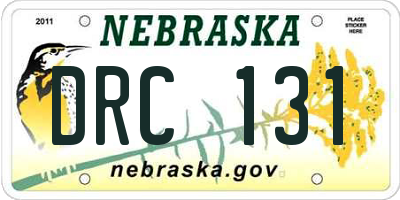 NE license plate DRC131