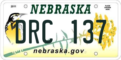 NE license plate DRC137