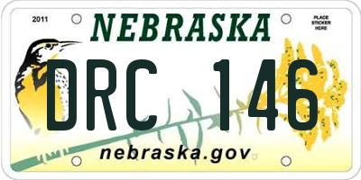 NE license plate DRC146