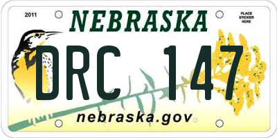 NE license plate DRC147