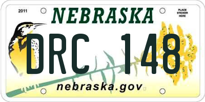 NE license plate DRC148