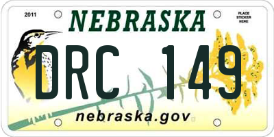 NE license plate DRC149