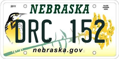 NE license plate DRC152