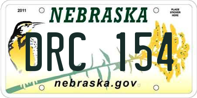 NE license plate DRC154