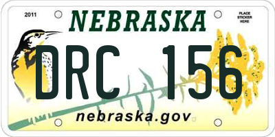 NE license plate DRC156