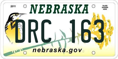 NE license plate DRC163