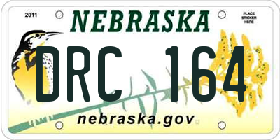 NE license plate DRC164