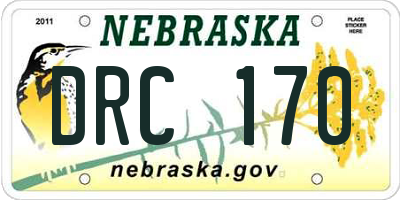 NE license plate DRC170