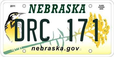 NE license plate DRC171