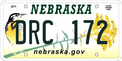 NE license plate DRC172