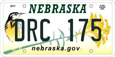 NE license plate DRC175