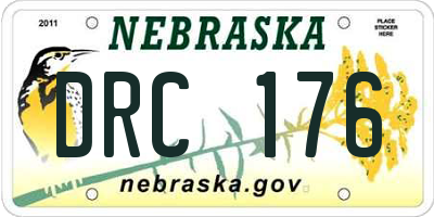 NE license plate DRC176