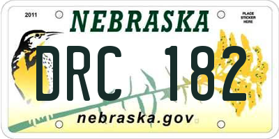 NE license plate DRC182