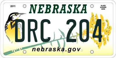 NE license plate DRC204
