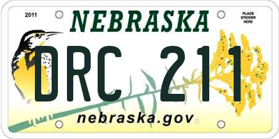 NE license plate DRC211