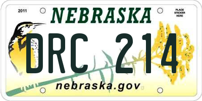 NE license plate DRC214