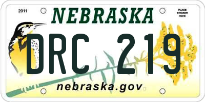 NE license plate DRC219