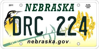 NE license plate DRC224