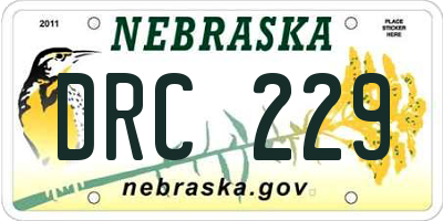 NE license plate DRC229