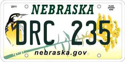 NE license plate DRC235