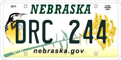 NE license plate DRC244
