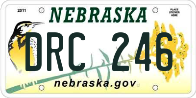 NE license plate DRC246