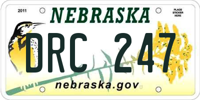 NE license plate DRC247