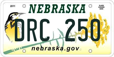 NE license plate DRC250