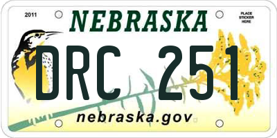 NE license plate DRC251