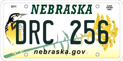 NE license plate DRC256