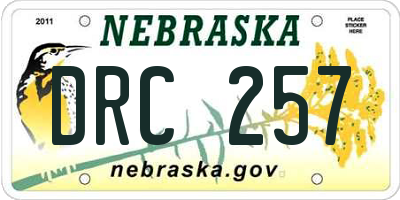 NE license plate DRC257