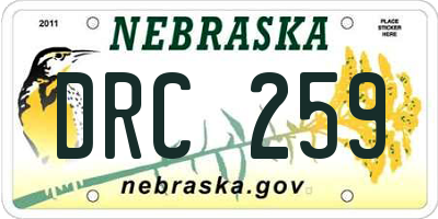 NE license plate DRC259